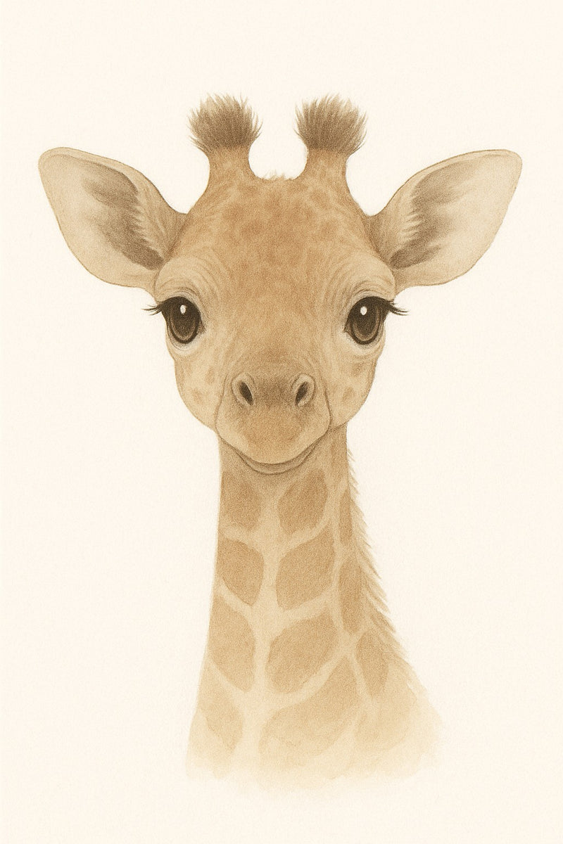 Giraffe Nursery Print – Neutral Jungle Animal Wall Art for Baby Room | Boho Safari Giraffe Poster, Gender Neutral Nursery Décor